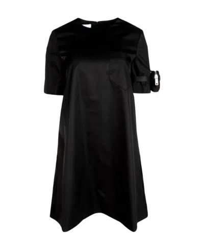 Prada Pouch Sleeve T-shirt Dress In Black