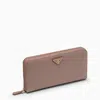 Prada Textured Leather Wallet With Gold-tone Hardware In F0236