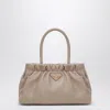 Prada Double Handle Shoulder Bag In Neutral