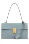 Prada Leather Structured Handbag Gold-tone Hardware In Silver