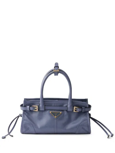 Prada Powder Blue Leather Mini  Bonnie Handbag In Purple