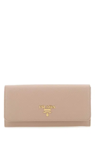 Prada Powder Pink Leather Wallet In F0236