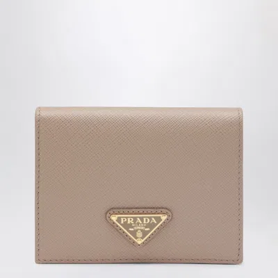 Prada Powder Pink Saffiano Leather Small Wallet In Neutral