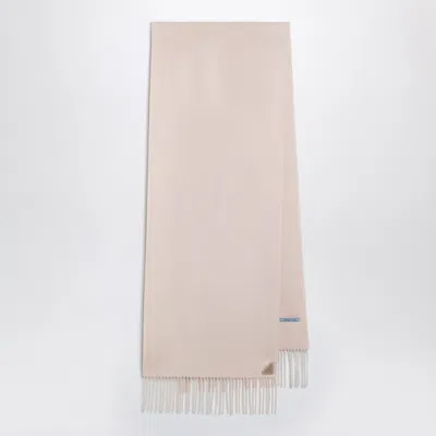 Prada Powder Pink Silk And Cashmere Scarf In Gray