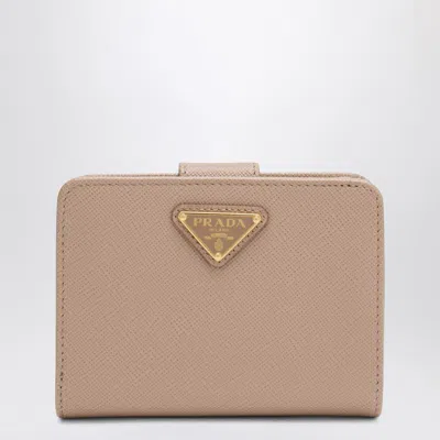 Prada Powder Saffiano Leather Small Continental Wallet Women In Pink