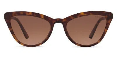 Pre-owned Prada Pr 01vs Sunglasses Women Havana Cat Eye 56mm & Authentic In Brown