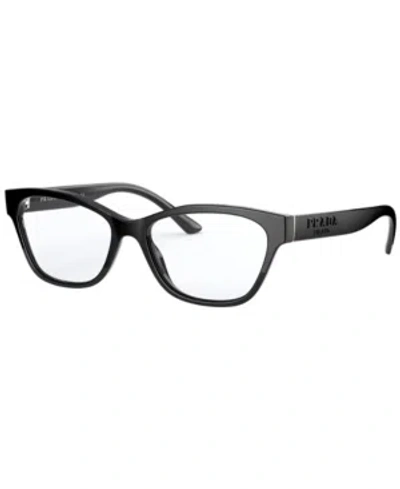 Prada Pr 03wv Women's Rectangle Eyeglasses In Black