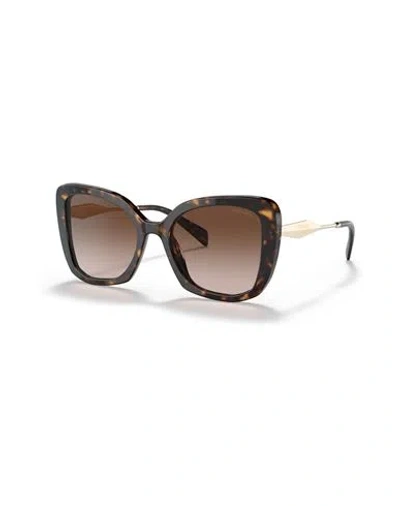 Prada Pr 03ys Woman Sunglasses Brown Size 53 Acetate, Metal