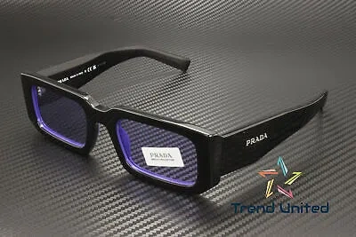 Pre-owned Prada Pr 06ys 02z01o Black Blue Violet 53 Mm Men's Sunglasses In Purple
