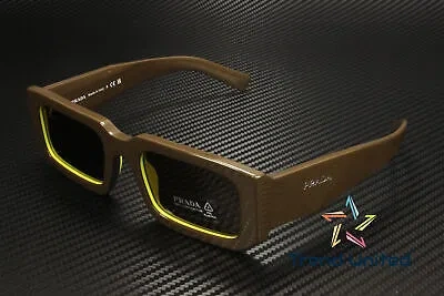 Pre-owned Prada Pr 06ys 15m01t Loden Cedar Dark Brown 53 Mm Men's Sunglasses
