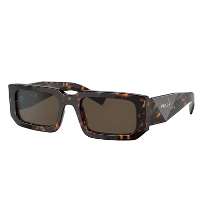 Prada Pr 06ys 2au8c1 53mm Unisex Rectangle Sunglasses In Brown