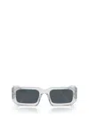 Prada 53mm Rectangular Sunglasses In Transparent Grey