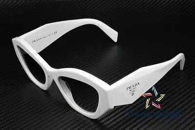 Pre-owned Prada Pr 07ys 142130 White Grey Gradient 53 Mm Women's Sunglasses In Gray