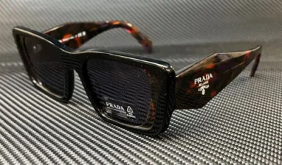 Pre-owned Prada Pr 08ys 04v6o2 Black Violet Women's 51 Mm Sunglasses In Purple