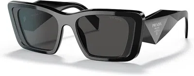 Pre-owned Prada Pr 08ys 1ab5s0 Black Dark Grey Women's 51 Mm Sunglasses Brand In Gray