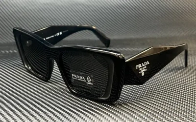 Pre-owned Prada Pr 08ys 1ab5s0 Black Grey Women's 51 Mm Sunglasses In Gray
