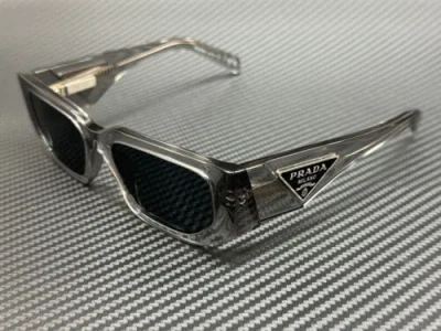 Pre-owned Prada Pr 09zs 18s09t Transparent Grey Men's 54 Mm Sunglasses In Gray