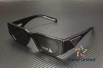 Pre-owned Prada Pr 09zs 1ab5s0 Black Dark Grey 54 Mm Men's Sunglasses In Gray