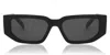 Prada Womens Black Pr 09zs Rectangle-frame Acetate Sunglasses In Black