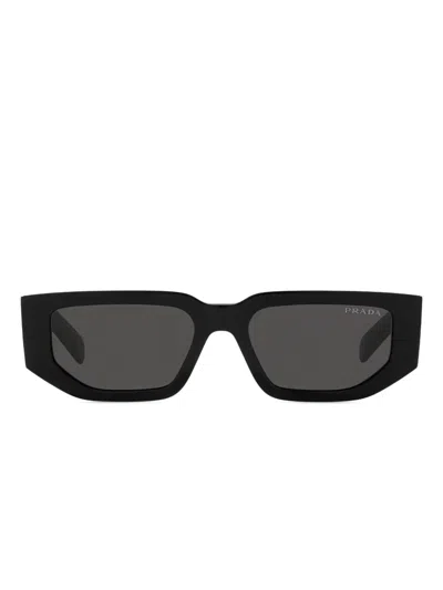 Prada Womens Black Pr 09zs Rectangle-frame Acetate Sunglasses