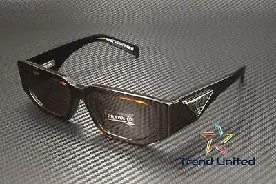 Pre-owned Prada Pr 09zsf 2au06b Tortoise Dark Brown 55 Mm Men's Sunglasses