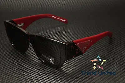 Pre-owned Prada Pr 10zs 11f5s0 Black Etruscan Marble Dark Grey 54 Mm Men's Sunglasses In Gray