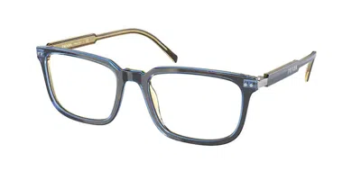 Prada Pr 13yv Zxh1o1 Men's Glasses Tortoiseshell Size 55 - Free Lenses - Blue Light Block Available In Denim Tortoise