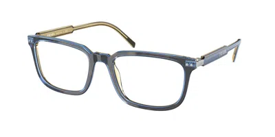 Prada Pr 13yvf Asian Fit Men's Glasses, Tortoiseshell, Size 56 In Blue