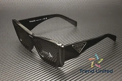 Pre-owned Prada Pr 13zs 1ab5s0 Black Dark Grey 50 Mm Women's Sunglasses In Gray