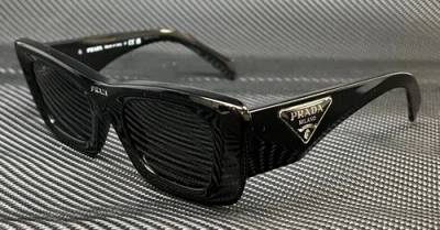 Pre-owned Prada Pr 13zs 1ab5s0 Black Dark Grey Women's 50 Mm Sunglasses In Gray