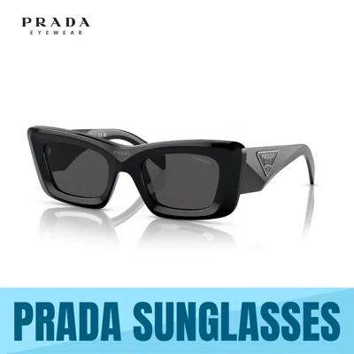 Pre-owned Prada Pr 13zs 1ab5s0 Black-dark Grey Women's Sunglasses 50mm Authentic In Gray