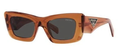Pre-owned Prada Pr 13zs Sunglasses Crystal Orange Dark Gray 50mm 100% Authentic