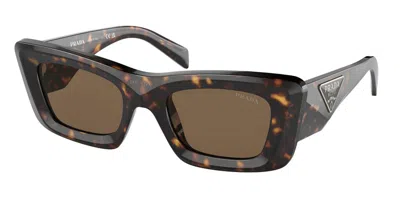 Prada Pr 13zsf Asian Fit 2au06b Women's Sunglasses Tortoiseshell Size 52 In Black