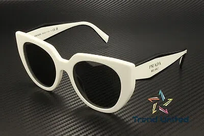 Pre-owned Prada Pr 14ws 1425s0 Talc Dark Grey 52 Mm Women's Sunglasses In Gray