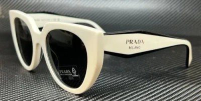Pre-owned Prada Pr 14ws 1425s0 Talc White Women's 52 Mm Sunglasses In Gray