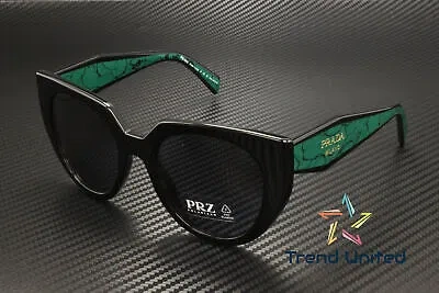Pre-owned Prada Pr 14ws 1ab5z1 Black Dark Grey Polar Polarized 52 Mm Women's Sunglasses In Gray