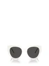 Prada Two-tone Acetate Cat-eye Sunglasses In Talc