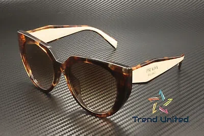 Pre-owned Prada Pr 14wsf 01r0a6 Caramel Tortoise Brown Gradient 53 Mm Women's Sunglasses