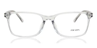 Prada Pr 14wvf Asian Fit Men's Glasses, Clear, Size 56 In Gray