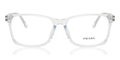 Prada Pr 14wvf Asian Fit Men's Glasses, Clear, Size 56 In Metallic