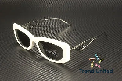 Pre-owned Prada Pr 14ys 1425s0 Talc Dark Grey 53 Mm Women's Sunglasses In Black