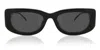 Prada Triangle-plaque Square-frame Sunglasses In Black