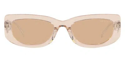 Pre-owned Prada Pr 14ys Sunglasses Crystal Beige Silver Light Brown 53 100% Authentic