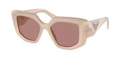Pre-owned Prada Pr 14zs 19r10d Opal Natural Light Brown 50 Mm Women's Sunglasses