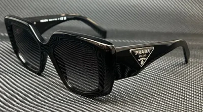 Pre-owned Prada Pr 14zs 1ab09s Black Grey Gradient Women's 50 Mm Sunglasses In Gray