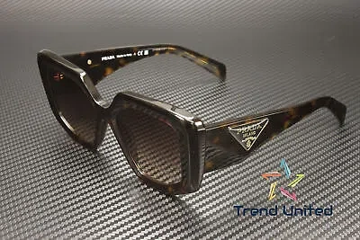 Pre-owned Prada Pr 14zs 2au6s1 Tortoise Brown Gradient 50 Mm Women's Sunglasses