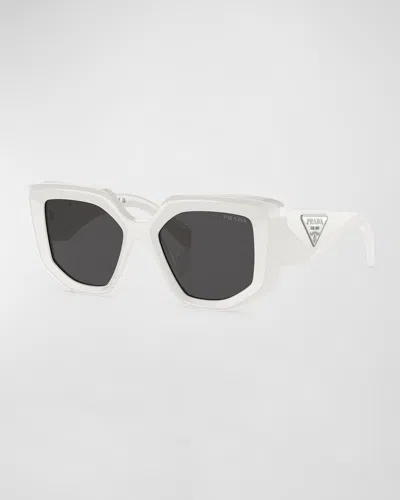 Prada Pr 14zs Acetate Butterfly Sunglasses In Bone