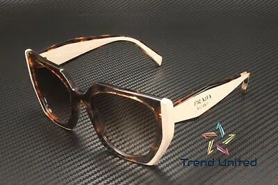 Pre-owned Prada Pr 15ws 01r0a6 Tortoise Caramel Powder Brown Grad 54 Mm Women's Sunglasses