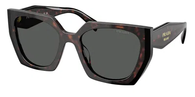 Prada Pr 15wsf Asian Fit 24b40l Women's Sunglasses Tortoiseshell Size 55 In Black