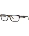 Prada Pr 16mv Men's Rectangle Eyeglasses In Blue Tort